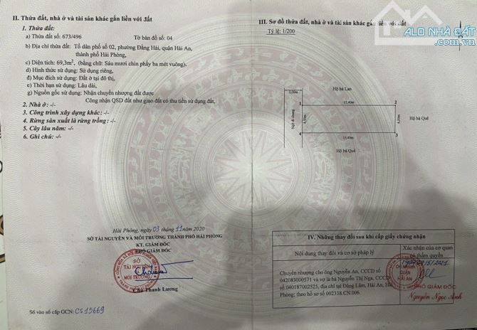 Bán đất mặt ngõ 417 Đằng Hải, Hải An