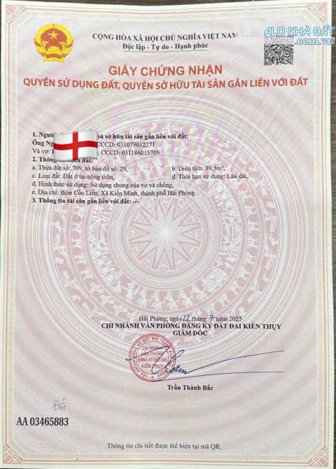 Bán đất Minh Tân - Kiến Thụy - Hải Phòng
