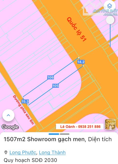 BÁN SHOWROOM GẠCH MEN 2 MẶT TIỀN ĐƯỜNG QUỐC LỘ 51, KHU VỰC KINH DOANH SẦM UẤT, GẦN SÂN BAY