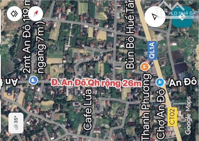 🏡 Lô góc 2 mặt tiền – đường An Đô, p. Kim Trà, Tp Huế – Vừa ở vừa kinh doanh đỉnh cao 🏡 - 1