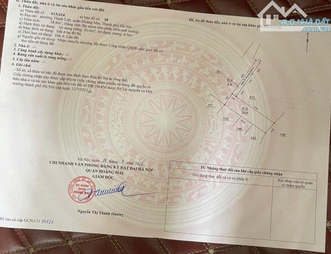 BÁN GẤP :GIÁP NHỊ -NHÀ MỚI - NGÕ NÔNG - GẦN Ô TÔ - 13