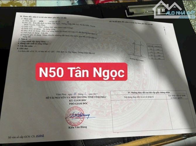 Chính chủ gửi bán đất dấu giá Tân Ngọc - 2