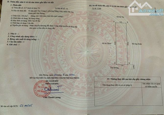 104m2 đất mặt đường Thư Trung - Ngang 5.2m - Đường 5m - 2