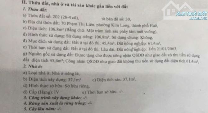 Bán đất mặt tiền Phạm Thị Liên, Kim Long, TP Huế - 2