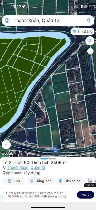 ĐẤT MẶT TIỀN THẠNH XUÂN 33 – QUẬN 12 – 4.819M² – NGANG 37M – 2 MẶT TIỀN – VIEW BỜ KÈ – 30 - 2