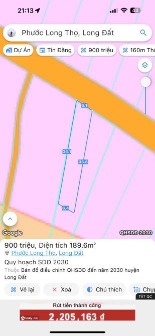 ĐẤT F0 ĐỐI DIỆN CỔNG KCN ĐẤT ĐỎ💰GIÁ TỐT 900TRIỆU  📐Diện tích - 3