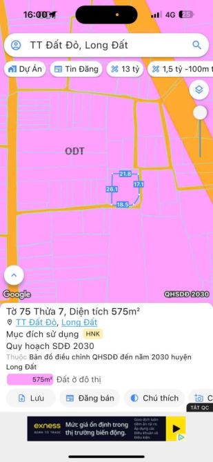 LÔ GÓC 2 MẶT TIỀN CÁCH CHỢ ĐẤT ĐỎ 300M XÃ ĐẤT ĐỎ - TP HCM 📐Diện tích 21.8x26 tổng 575m Qu - 4