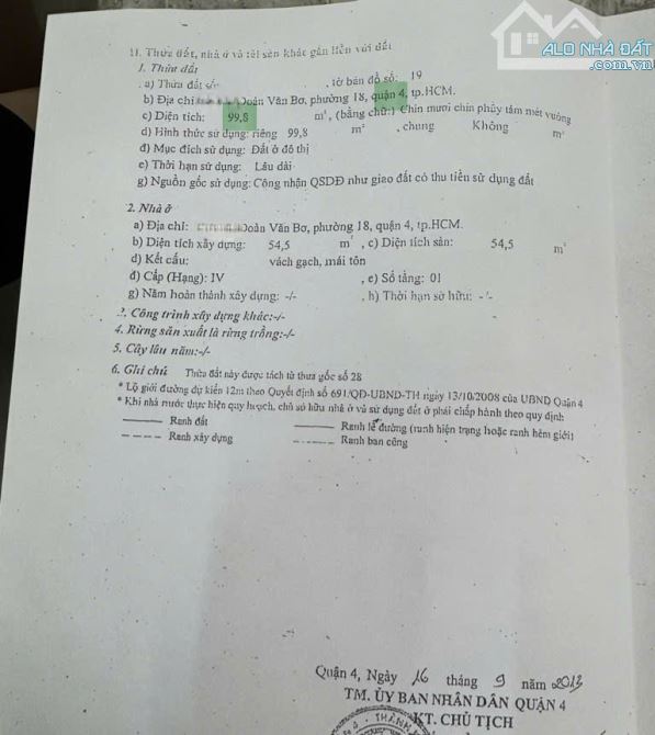 Xe hơi tới nhà cũ Quận 4 DT 100m - Ngang 4m - Đoàn Văn Bơ Sổ hồng không quy hoạch - 6