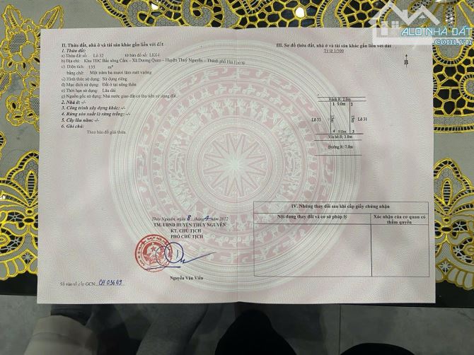 Chào bán lô đất LK04 – Khu TĐC Bắc Sông Cấm, xã Dương Quan, TP. Hải Phòng -Diện tích: 135m