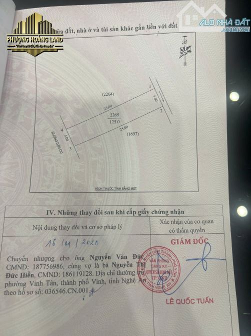 BÁN ĐẤT XÓM 11 – NGHI KIM PHƯỜNG VINH HƯNG 125m2 TÂY NAM ĐƯỜNG 6m