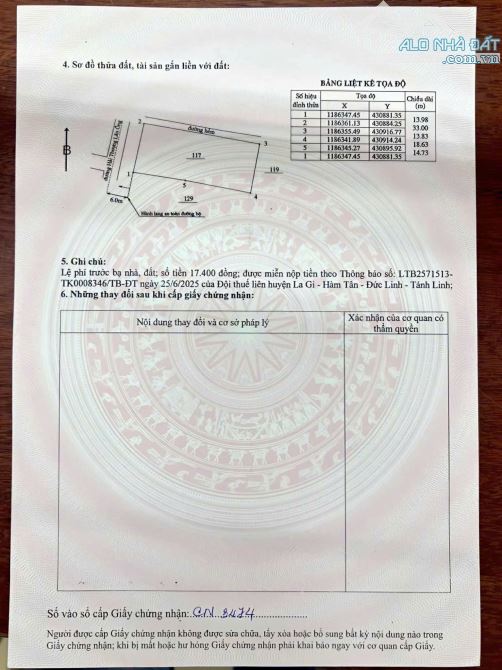 Bán lô đất xây dựng biệt thự nghỉ dưỡng + Kế Bên Chợ Tân Hải - La Gi - Tỉnh Lâm Đồng - 1