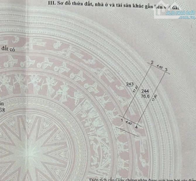 BÁN 76,6m² ĐẤT – PHÚC LỘC, UY NỖ - TRUNG TÂM HUYỆN ĐÔNG ANH - Ô TÔ CHẠY QUANH - 1