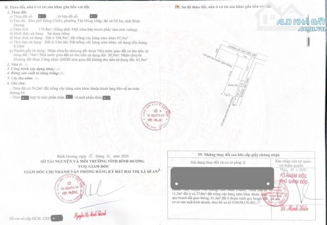 Bán lô góc 7x26m, mặt tiền Lê Văn Tiên p. Tân Đông Hiệp gần Ngã Tư Chiêu Liêu - 1