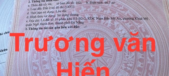 180m2/14,5 tỷ Đất Trương  Văn Hiến, Khuê Mỹ, NHSơn, Đ Nẵng, - 1