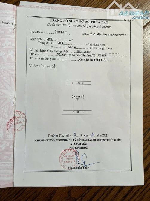 💥Đất Đấu Giá Nghiêm Xuyên_Thường Tín_Hà Nội  💲Giá 42tr/m  **DT: 90m(lô 2, ô số 3) **MT: - 2