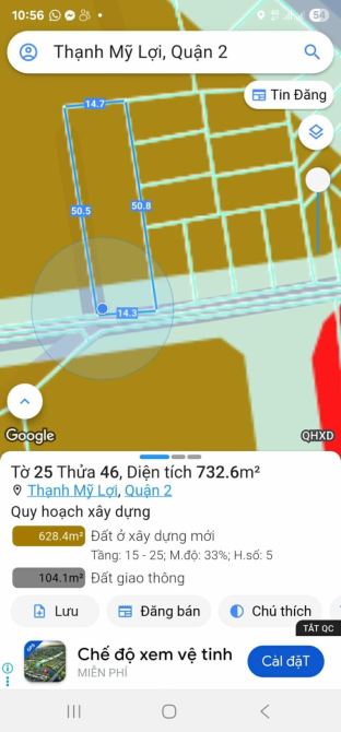 💣Thạnh Mỹ Lợi - Nguyễn Thị Định- Q2- 2MT - 733M(15X50) - 42Tỷ(59Tr/m2) - 2