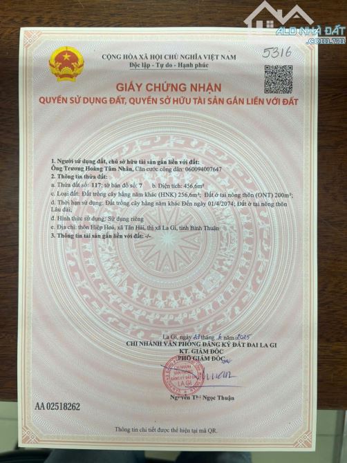 Bán lô đất xây dựng biệt thự nghỉ dưỡng + Kế Bên Chợ Tân Hải - La Gi - Tỉnh Lâm Đồng - 6