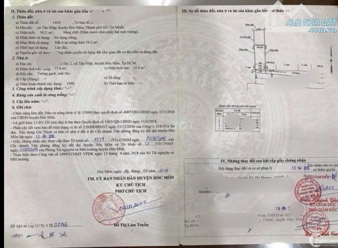 BÁN NHÀ CẤP 4 - 59M² - SỔ HỒNG RIÊNG - 2PN - Đ.LÊ THỊ LƠ , XÃ TÂN HIỆP - 6