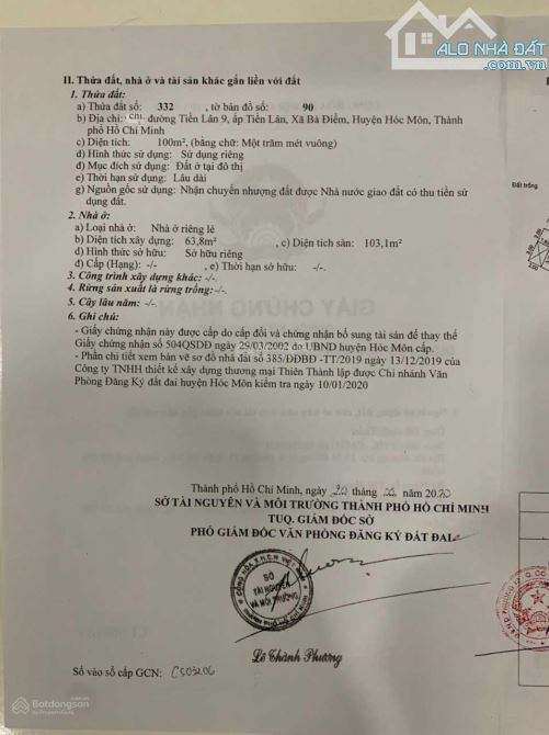 Bán nhà mặt tiền đường Tiền Lân 9 (đường TK 11 cũ), xã Bà Điểm, Hóc Môn 1 tỷ 050 - 7