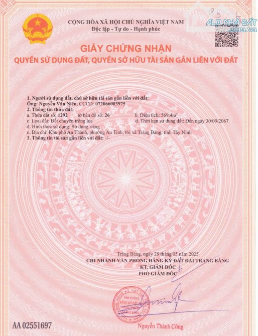Nhà vườn Chợ Trảng Bàng, Đường Nguyễn Du 700m2(10x70)m, Sổ riêng, Giá 980tr - 9