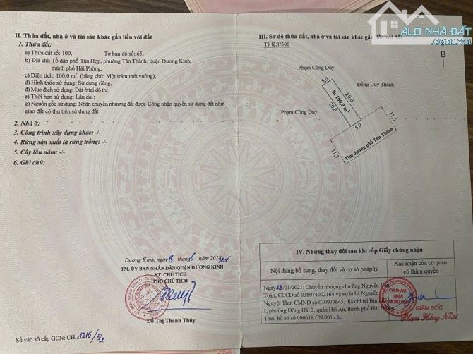 Bán đất Tân Thành - Dương Kinh - Hải Phòng