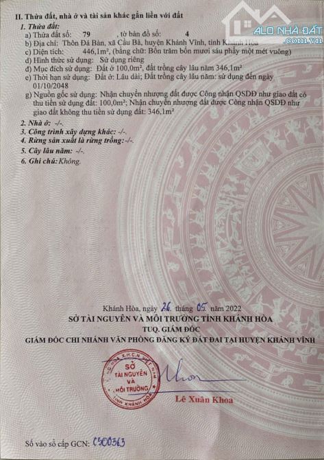 BÁN LÔ ĐẤT GIÁ RẺ TẠI KHÁNH VĨNH, VUÔNG ĐẸP CÁCH BIỂN NHA TRANG CHỈ 30 PHÚT DI CHUYỂN