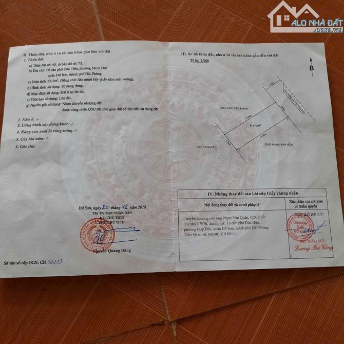 BÁN LÔ ĐẤT ĐẸP 67,5m2 – MẶT ĐƯỜNG DÂN TIẾN, NAM ĐỒ SƠN 🌟