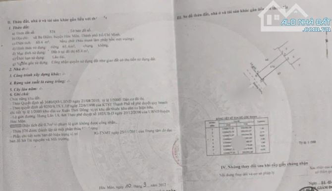 Gia Đình Khó khăn Cần Bán nhanh Căn nhà ở Thái Thị Giữ Bà Điểm 66m2 Sổ hồng Riêng 710triệu