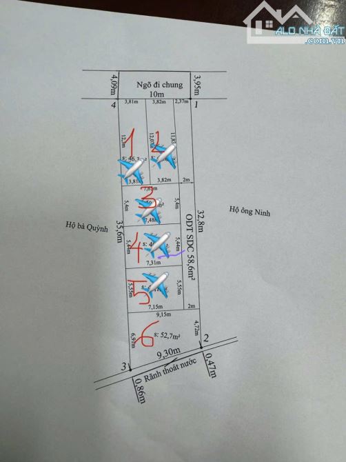 CÀN BÁN LÔ ĐẤT Ngõ 522 ngô gia tự - Hải an . Diện tích 52.7m