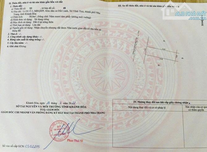 CHÍNH CHỦ CẦN BÁN ĐẤT TĐC ĐẤT LÀNH – NAM NHA TRANG