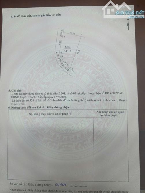 Cần bán lô đất 141m tại Yên Mĩ- Bình Yên- Thạch Thất giá chỉ 2ty