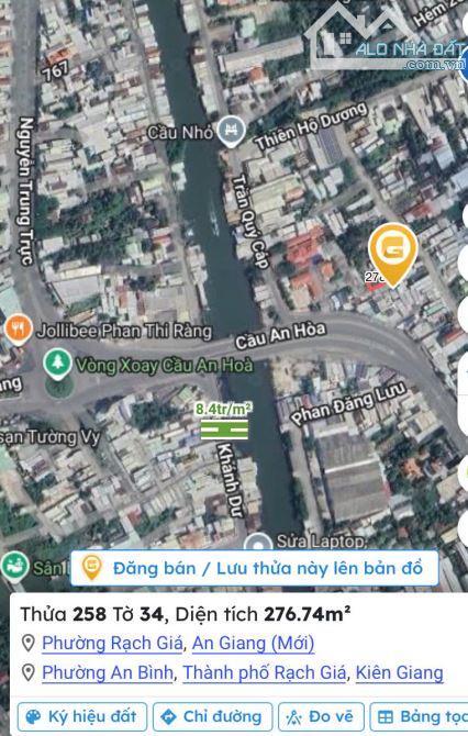 Bán đất kinh doanh phòng trọ đang hoạt động DT : 252m2 đường đi 3m