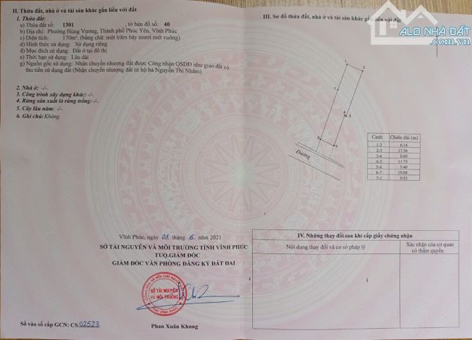 BÁN LÔ ĐẤT ĐẸP – GẦN BỆNH VIỆN 74 & KHU ĐÔ THỊ TMS, PHÚC YÊN – VĨNH PHÚC 170M GIÁ 6 TỶ500