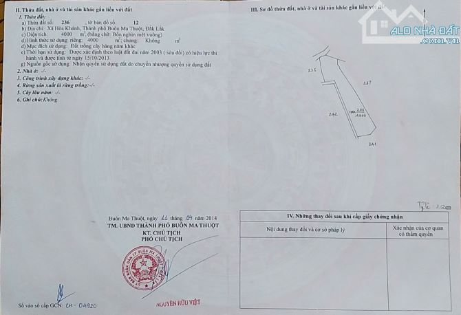 BÁN 4 SÀO ĐẤT ĐẸP THÔN 3, XÃ HÒA KHÁNH CỦ (HÒA PHÚ MỚI)