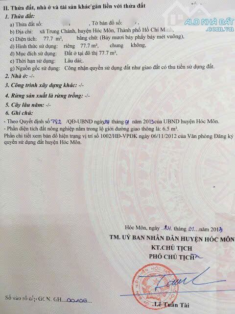 Cơ hội cho ai nhanh tay sở hữu căn nhà ở Trung Chánh (Hóc Môn), 77,7m2  820trieu - 11
