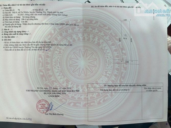 Cần tiền bán gấp 61m xã tự nhiên -thường tín - 1