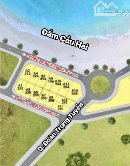 🔥 Siêu phẩm View Đầm Cầu Hai 🔥 Đất 2 mặt tiền KQH Đèo Mũi Né–Phú Lộc, Tp Huế - 1