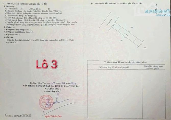Bán 148m2 (5x29m) thổ cư Láng Lớn, Châu Đức - 1