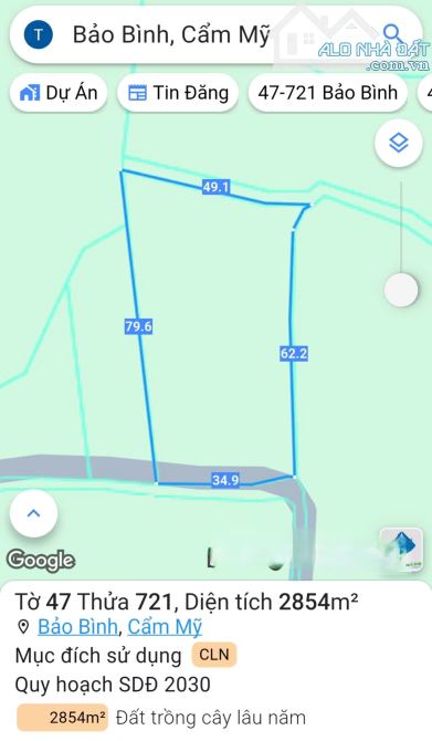 🌿 BÁN ĐẤT VƯỜN ĐẸP – DT: 2.854M – Giá: 3 tỉ 3 - BẢO BÌNH, CẨM MỸ 🌿 - 1