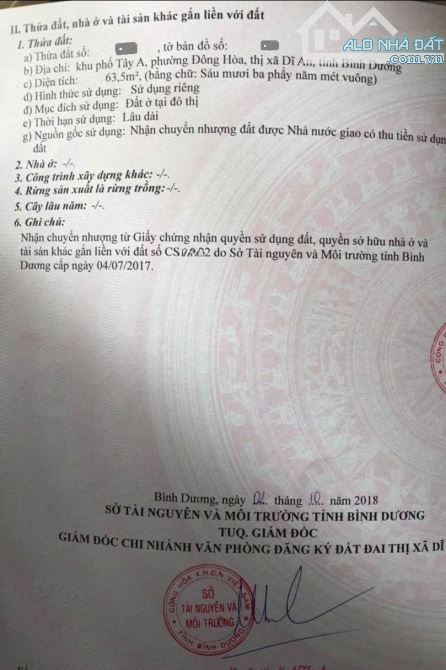 Bán nhà 1 trệt 1 lầu gần đường Hoàng Hoa Thám 100m p.Đông Hòa Tp.Dĩ An chỉ 4ty200 TL M7305 - 13