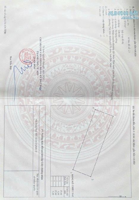 Bán đất Phù Khê Từ Sơn Bắc Ninh (đối diện công viên Phù khê) Nguyễn Văn 85m, MT 5m x 17m - 2