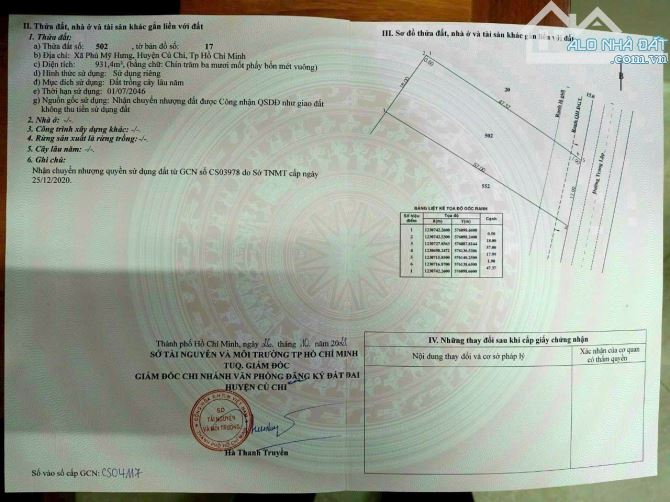 Bán đất mặt tiền đường Trung Lập, x.Phú Mỹ Hưng, Củ Chi: 18 x 57= 931m, giá 5,5 tỷ. - 3