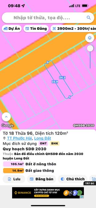 Đất thổ cư gần khu biệt thự Phan Gia - Phước Hải- TP HCM  🍀DT: 120m2 (5mx24m) 🍀Sẵn 100m - 3