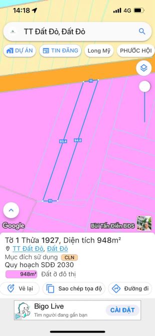 MẶT TIỀN Phạm Duy Trinh - TT Đất Đỏ - Đất Đỏ - BRVT 🌈Dt: 948m2 ngang 11x93 phủ hồng toàn - 3