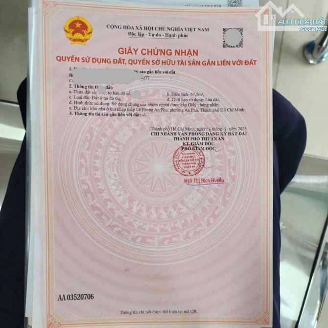 Bán đất  KDC Lê Phong An Phú, P.An Phú, Tp.Thuận An chỉ 2,68 Tỉ TL M7494 - 3