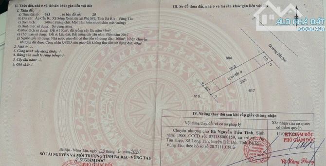 Bán gấp lô đất đường Võ Văn Kiệt, xã Sông Xoài, Phú Mỹ, Bà Rịa Vũng Tàu - TP. HCM - 4