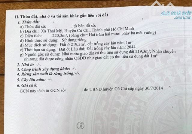 GIÁ NGỘP! BÁN NHANH LÔ ĐẤT 220M2, ĐOÀN MINH TRIẾT, THÁI MỸ, 390TR - 4