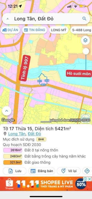 RA GẤP SIÊU RẺ - ĐẤT VIEW SUỐI - NGAY MẶT HỒ LỒ Ô - LONG TÂN - ĐẤT ĐỎ- BRVT - 5