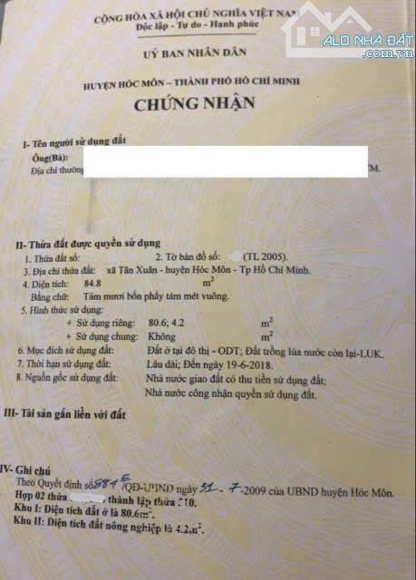 GIẢM SÂU 250 Bán nhà ở Tân Xuân 6 Hóc Môn 4,5x19 ( 85m2 ) 850 TRIỆU Sổ hồng riêng - 6