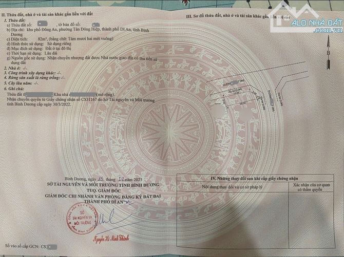Bán đất 2 mặt tiền, phía sau có công viên, p.Tân Đông Hiệp, Tp.Dĩ An chỉ 5,5 tỷ TL M7490 - 6